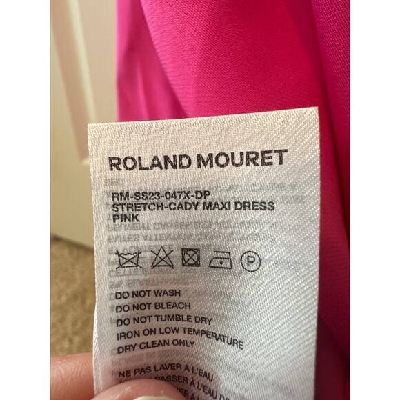 Roland Mouret Pink Stretch Cady Maxi Dress Size 2 Elegant Evening Gown - Picture 10 of 11